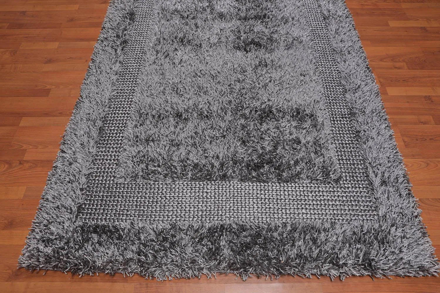 5'x7'6" Handmade Polyester Shag Area Rug — Silver Gray - VANT DESIGNS