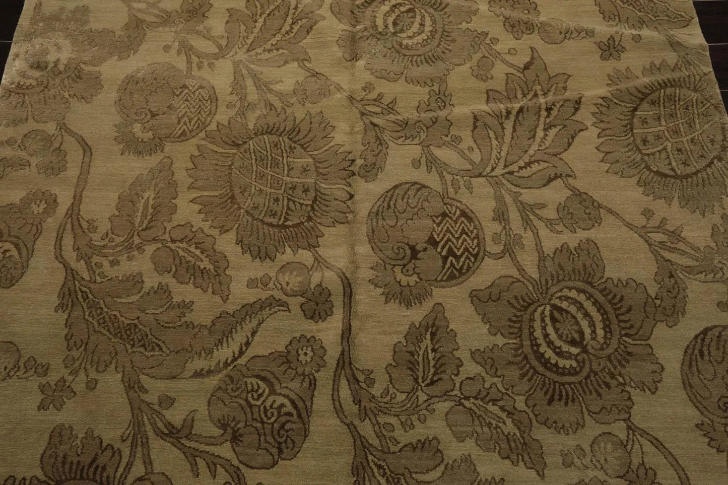 6x9 Olive Green Hand - Knotted Wool & Silk Area Rug - VANT DESIGNS