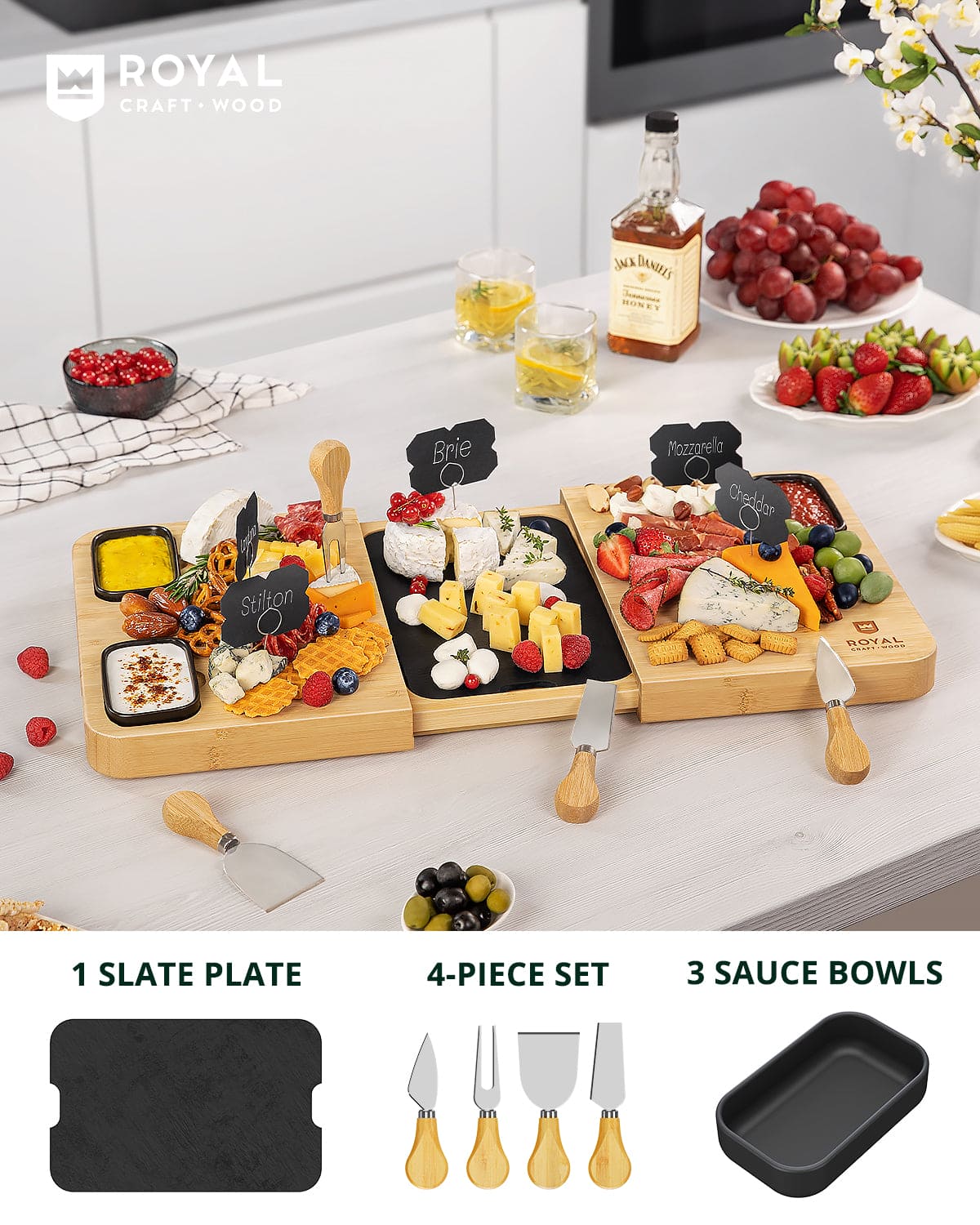 Cheese Board Set with Slate Plate - VANT DESIGNS