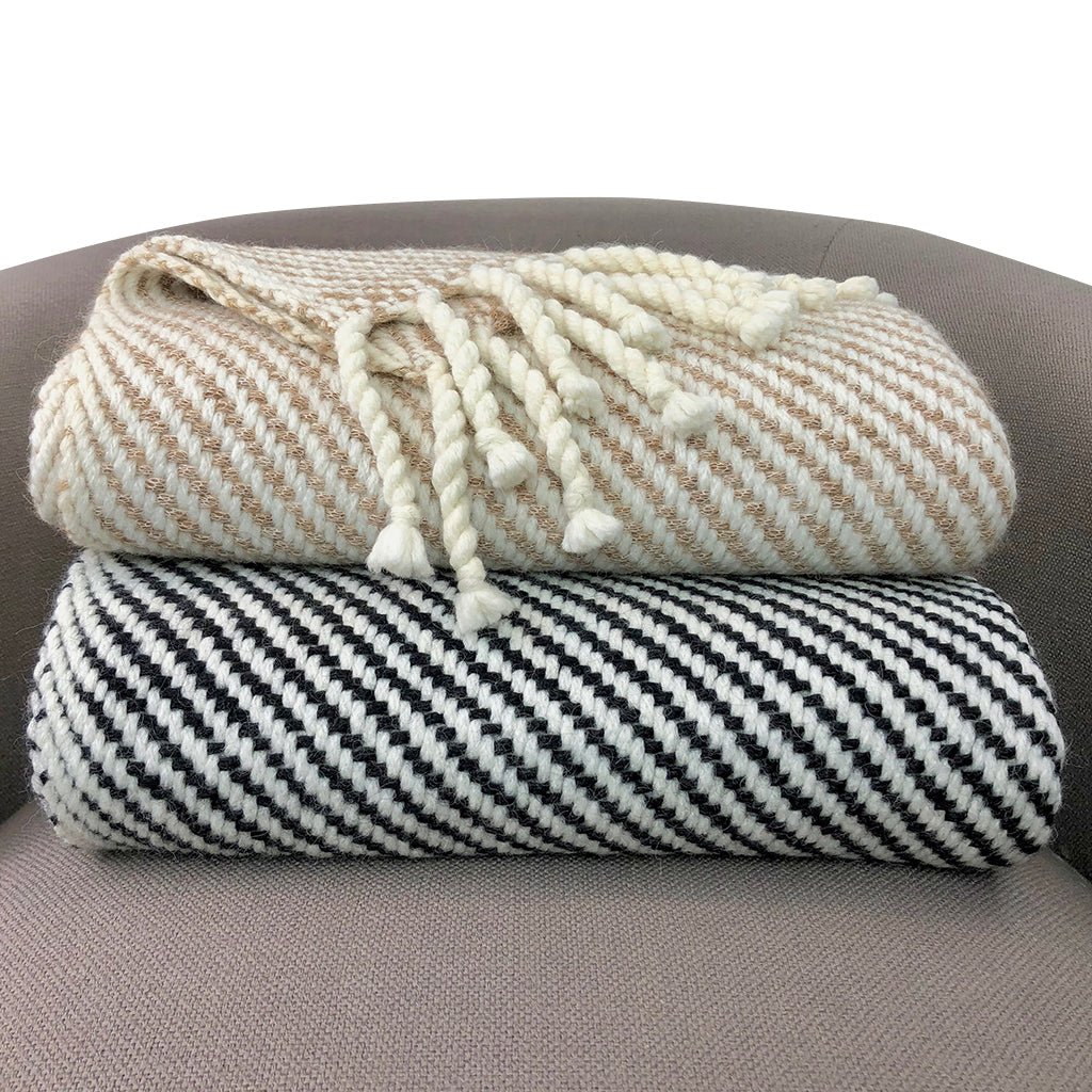 Chunky Camel Stripe Alpaca Throw - VANT DESIGNS