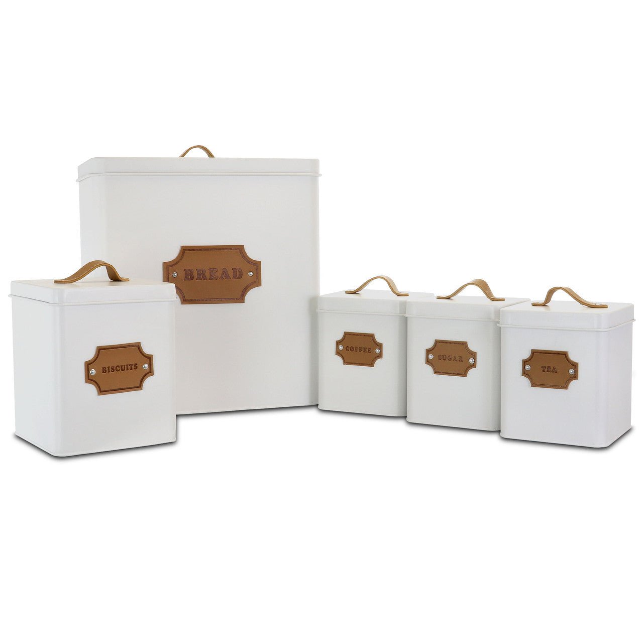 Modern White Kitchen Canister Set — 5 Piece Food Storage - VANT DESIGNS