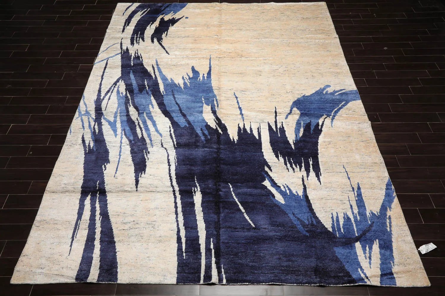 10x14 Beige & Ivory Hand Knotted Tibetan Bamboo Silk Area Rug - VANT DESIGNS