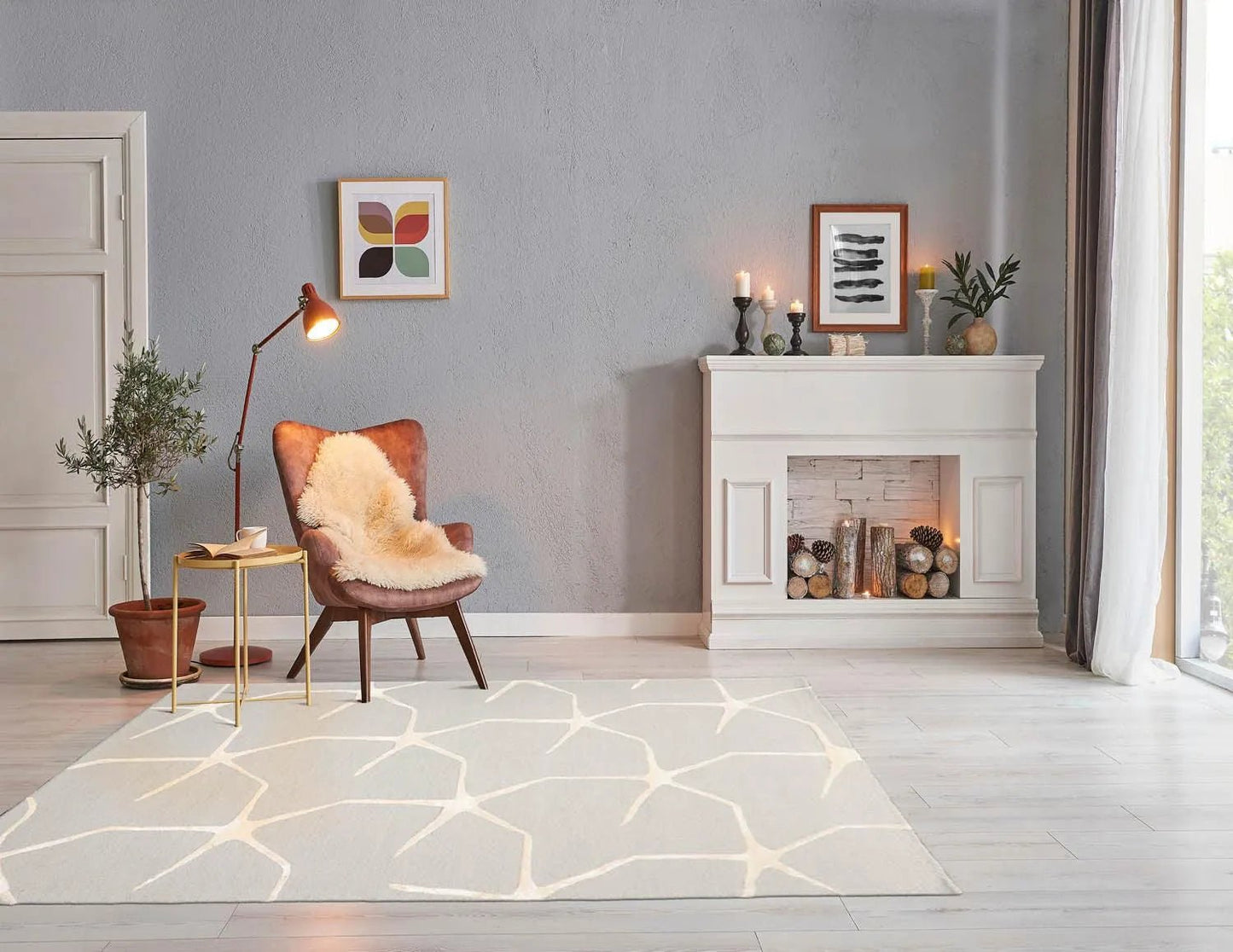 5' x 8' Hand Tufted Wool Area Rug — Gray & Ivory - VANT DESIGNS