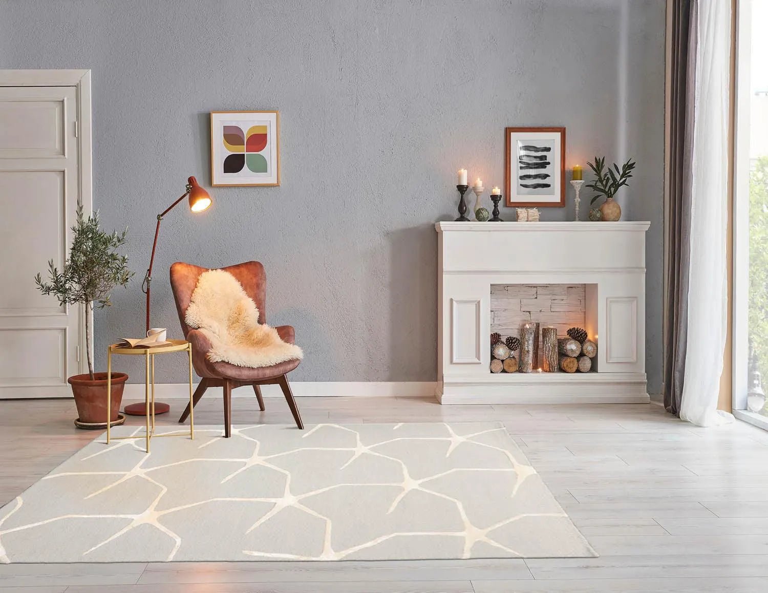 5' x 8' Hand Tufted Wool Area Rug — Gray & Ivory - VANT DESIGNS