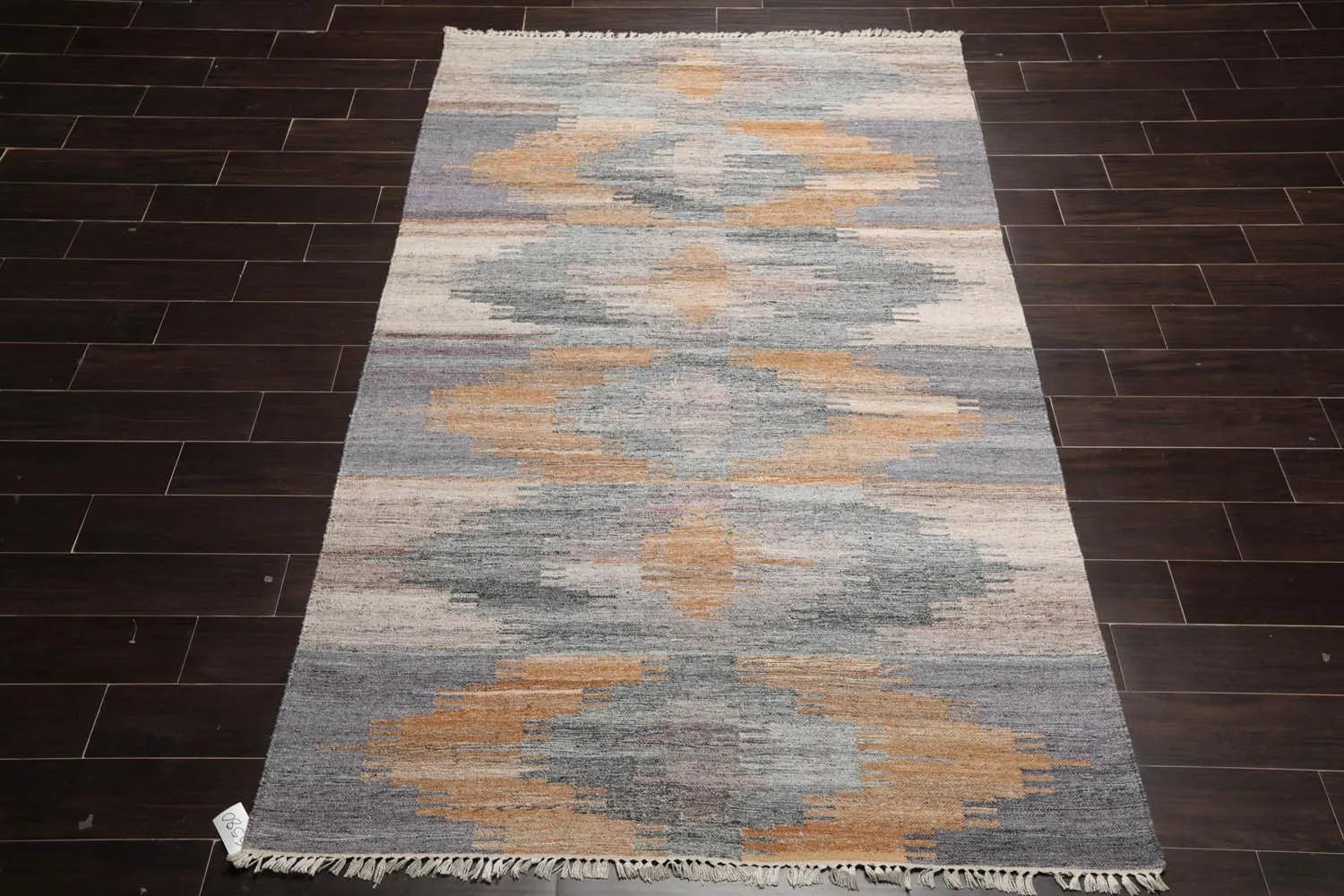 5' x 8' Hand Woven Recycled PET Kilim Area Rug — Gray - VANT DESIGNS