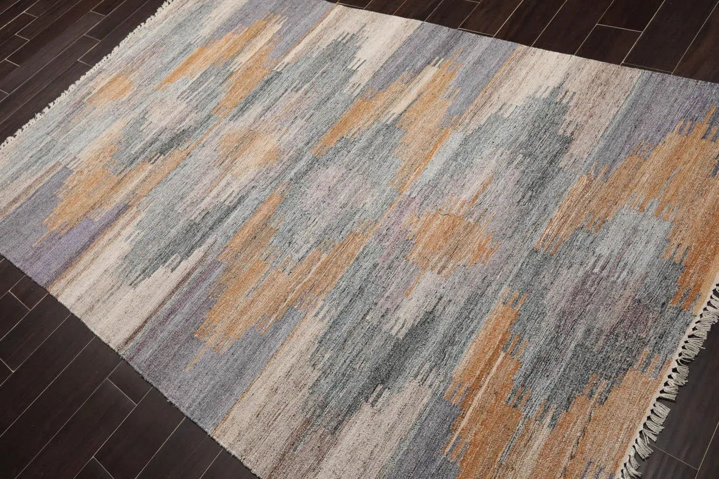 5' x 8' Hand Woven Recycled PET Kilim Area Rug — Gray - VANT DESIGNS
