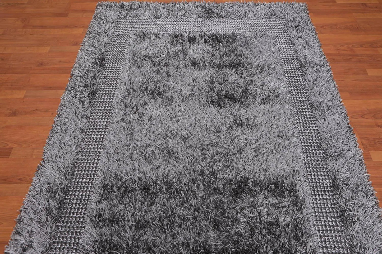5'x7'6" Handmade Polyester Shag Area Rug — Silver Gray - VANT DESIGNS