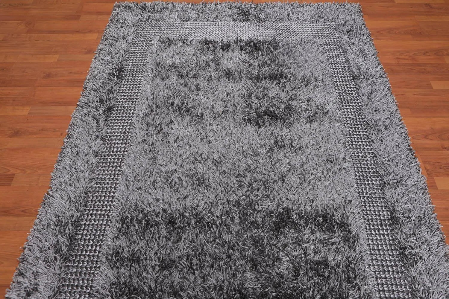 5'x7'6" Handmade Polyester Shag Area Rug — Silver Gray - VANT DESIGNS