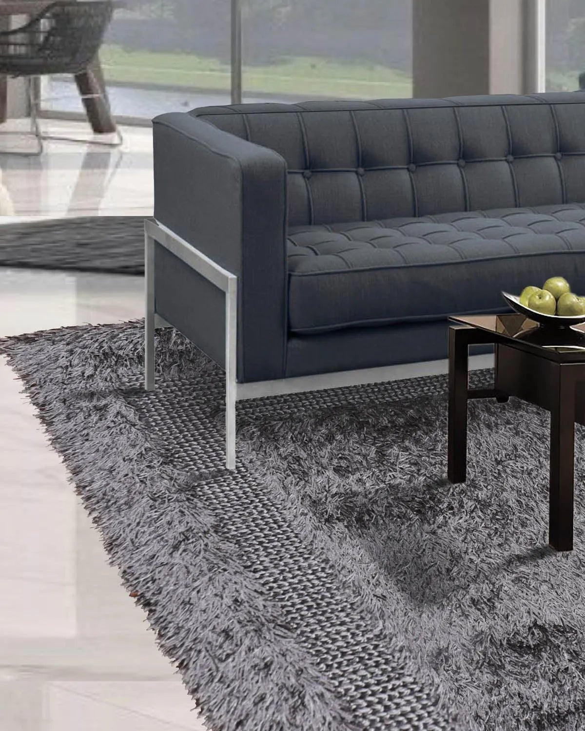 5'x7'6" Handmade Polyester Shag Area Rug — Silver Gray - VANT DESIGNS