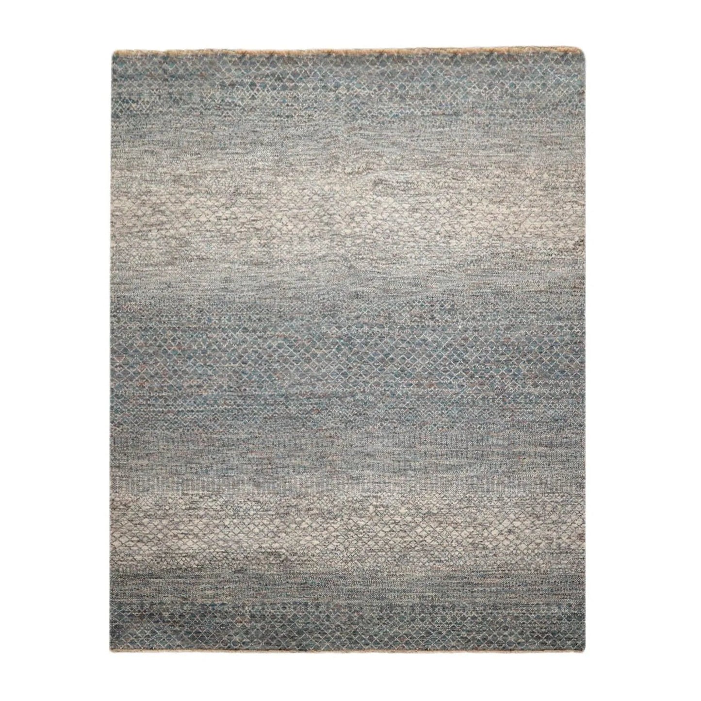 8' x 10' Hand Knotted 100% Wool Modern Oriental Area Rug Ivory, Blue, Aqua - VANT DESIGNS