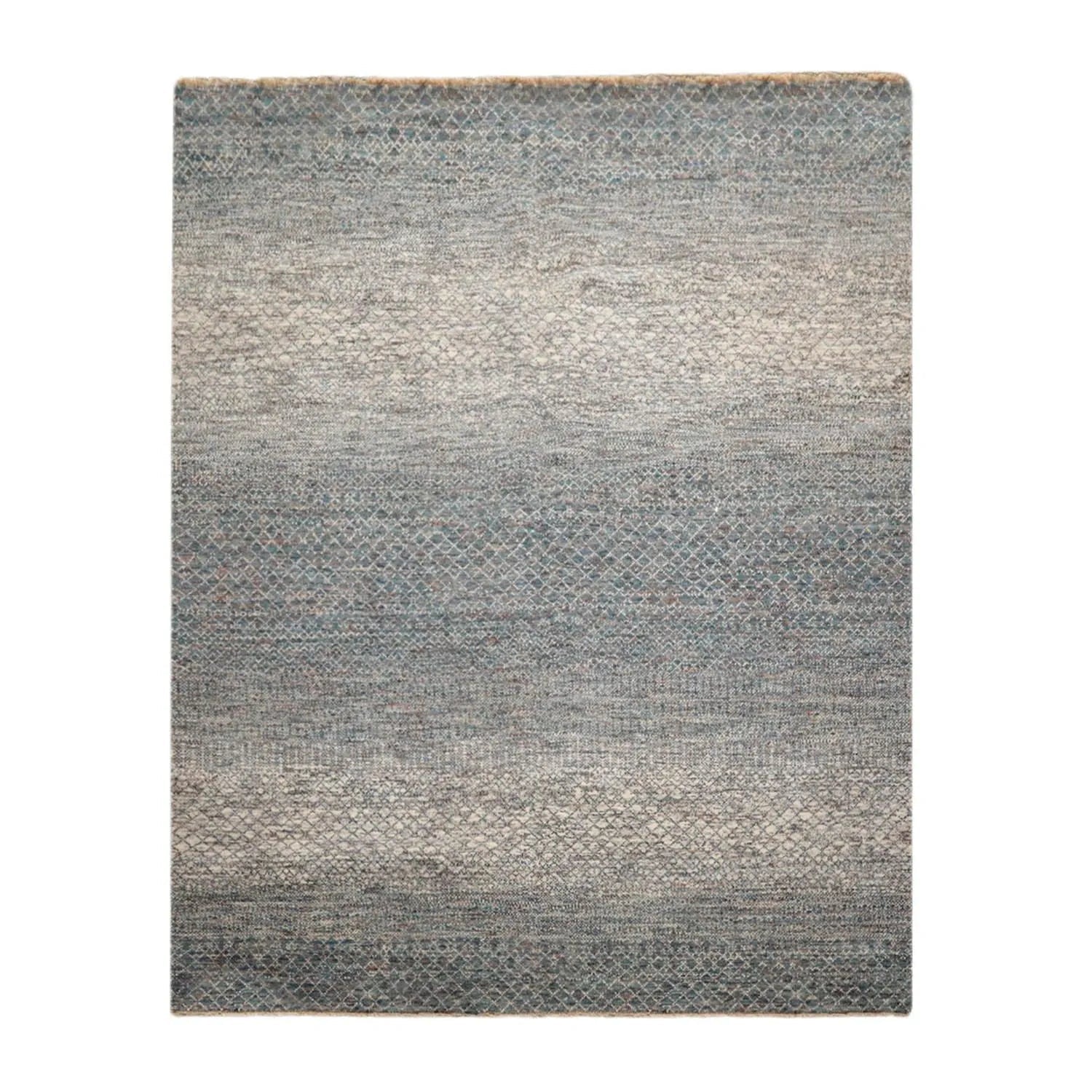 8' x 10' Hand Knotted 100% Wool Modern Oriental Area Rug Ivory, Blue, Aqua - VANT DESIGNS