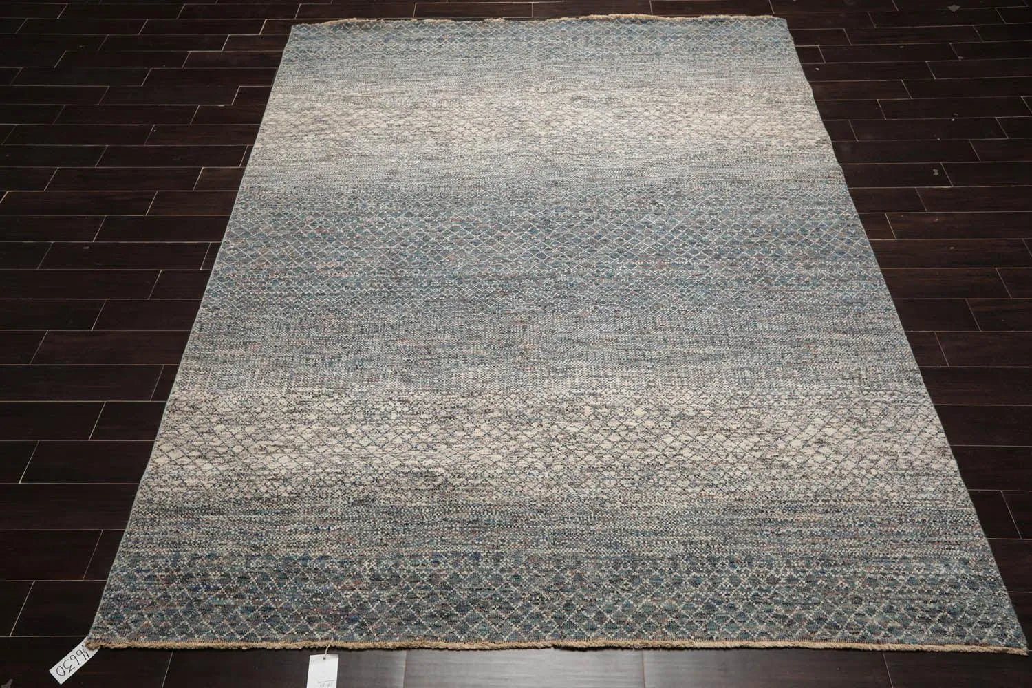 8' x 10' Hand Knotted 100% Wool Modern Oriental Area Rug Ivory, Blue, Aqua - VANT DESIGNS