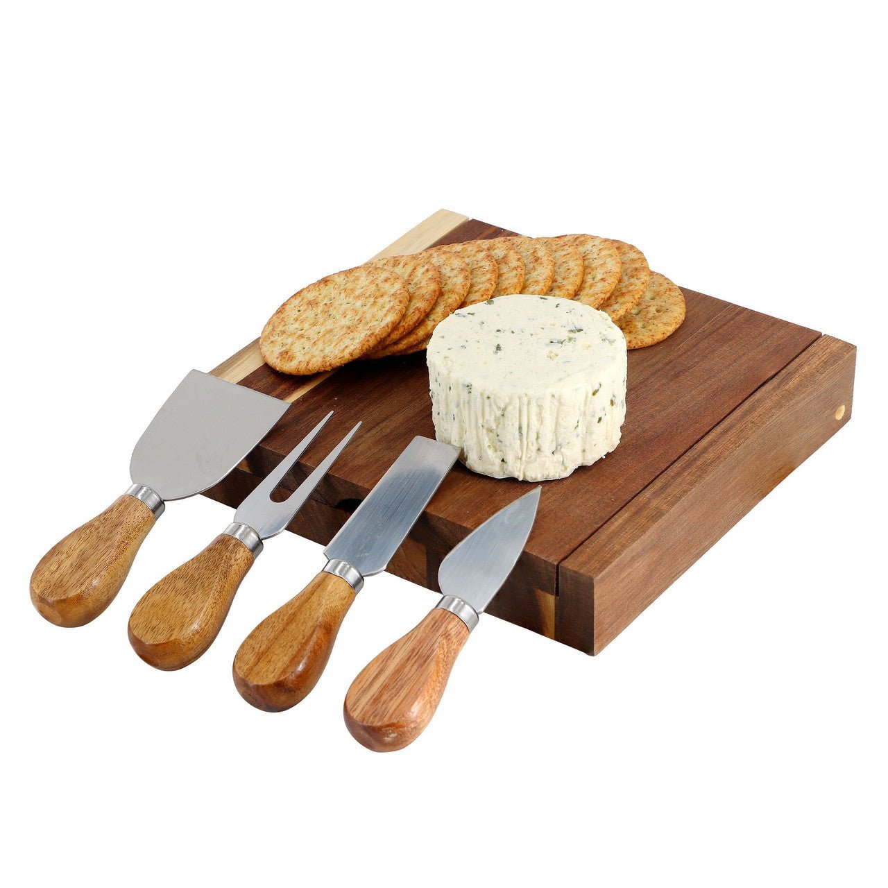 Acacia Wood Cheese Board Set with Knife Set — 5 Piece - VANT DESIGNS
