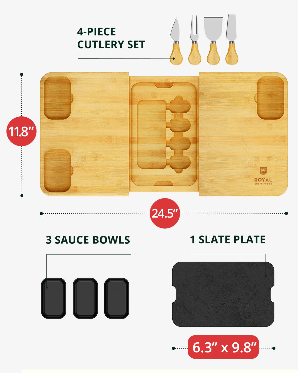 Cheese Board Set with Slate Plate - VANT DESIGNS