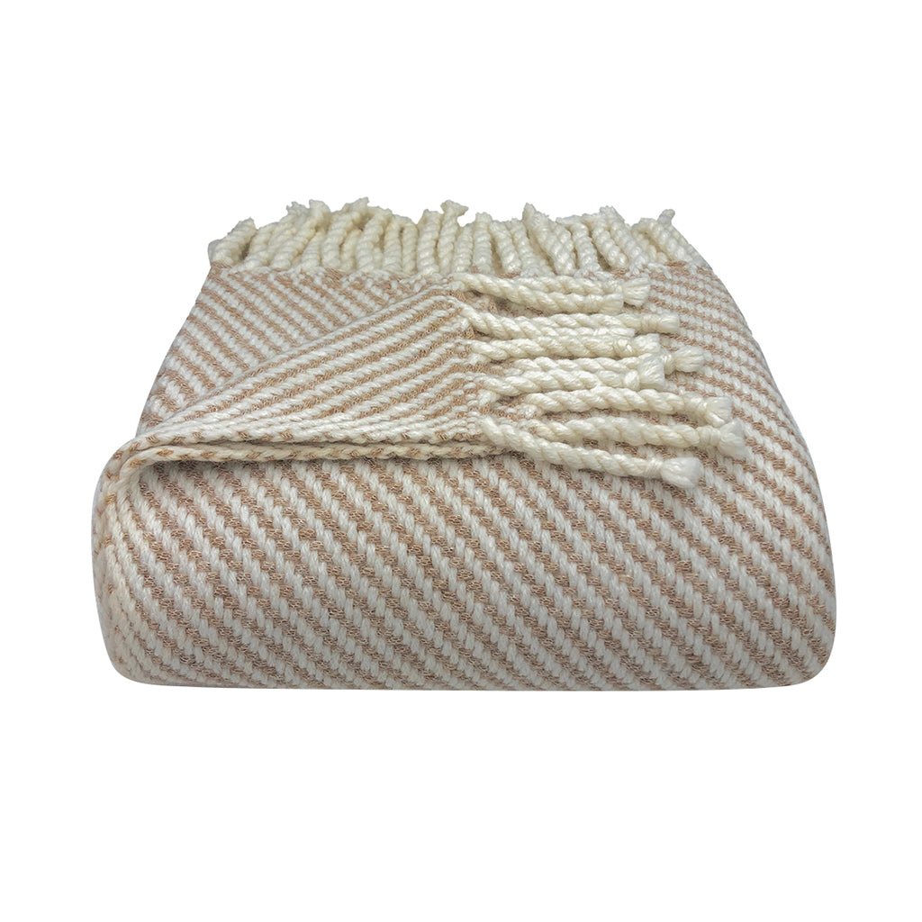 Chunky Camel Stripe Alpaca Throw - VANT DESIGNS