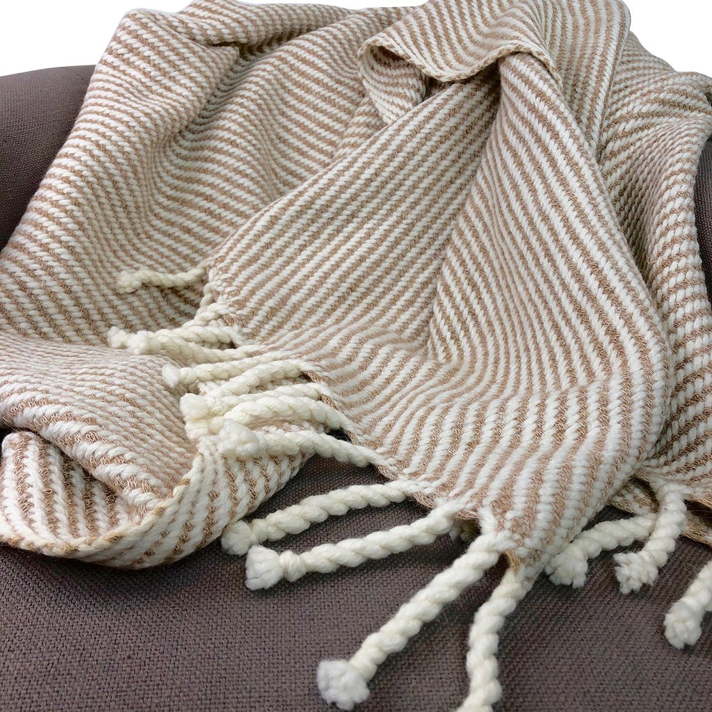 Chunky Camel Stripe Alpaca Throw - VANT DESIGNS