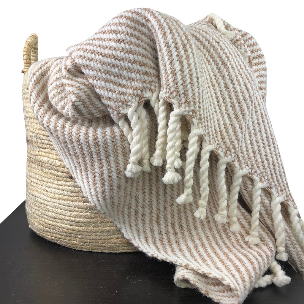 Chunky Camel Stripe Alpaca Throw - VANT DESIGNS