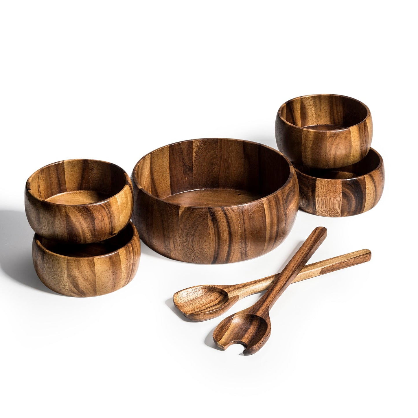 Dragor 7 - Piece Large Salad Bowl Set with Servers & 4 Individuals - VANT DESIGNS