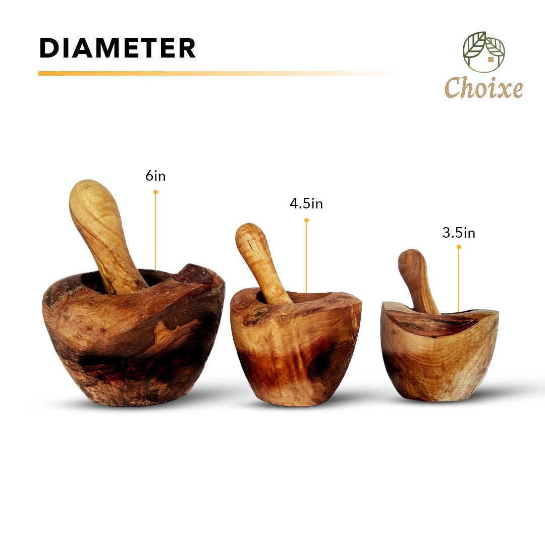 Olive Wood Rustic Mortar and Pestle - VANT DESIGNS