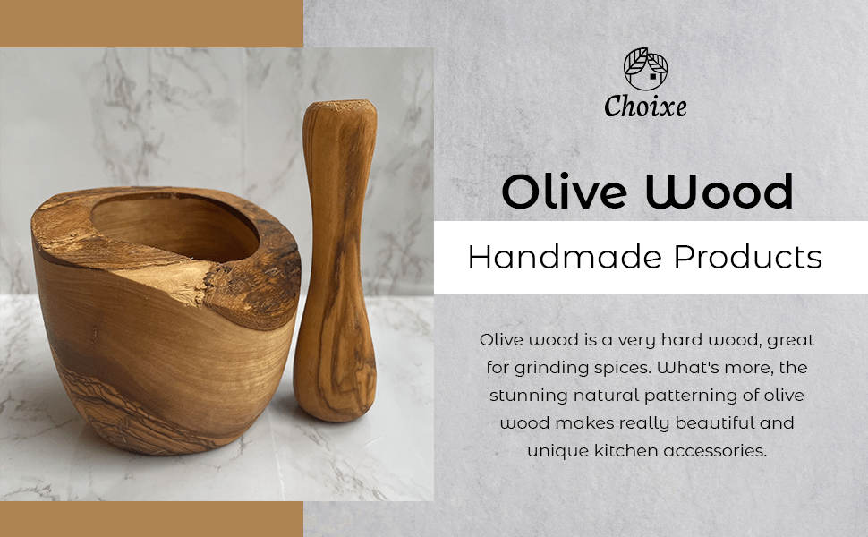 Olive Wood Rustic Mortar and Pestle - VANT DESIGNS