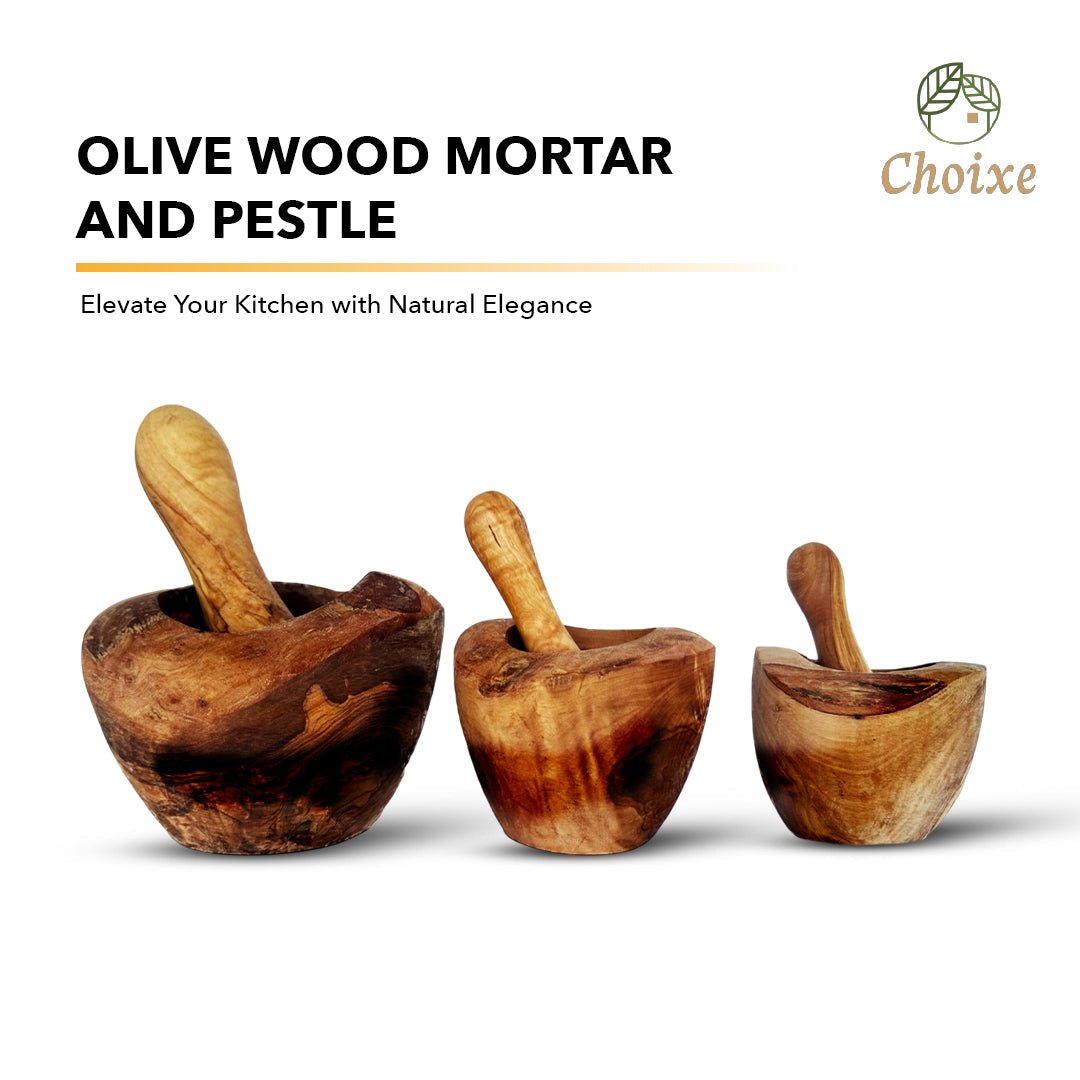 Olive Wood Rustic Mortar and Pestle - VANT DESIGNS
