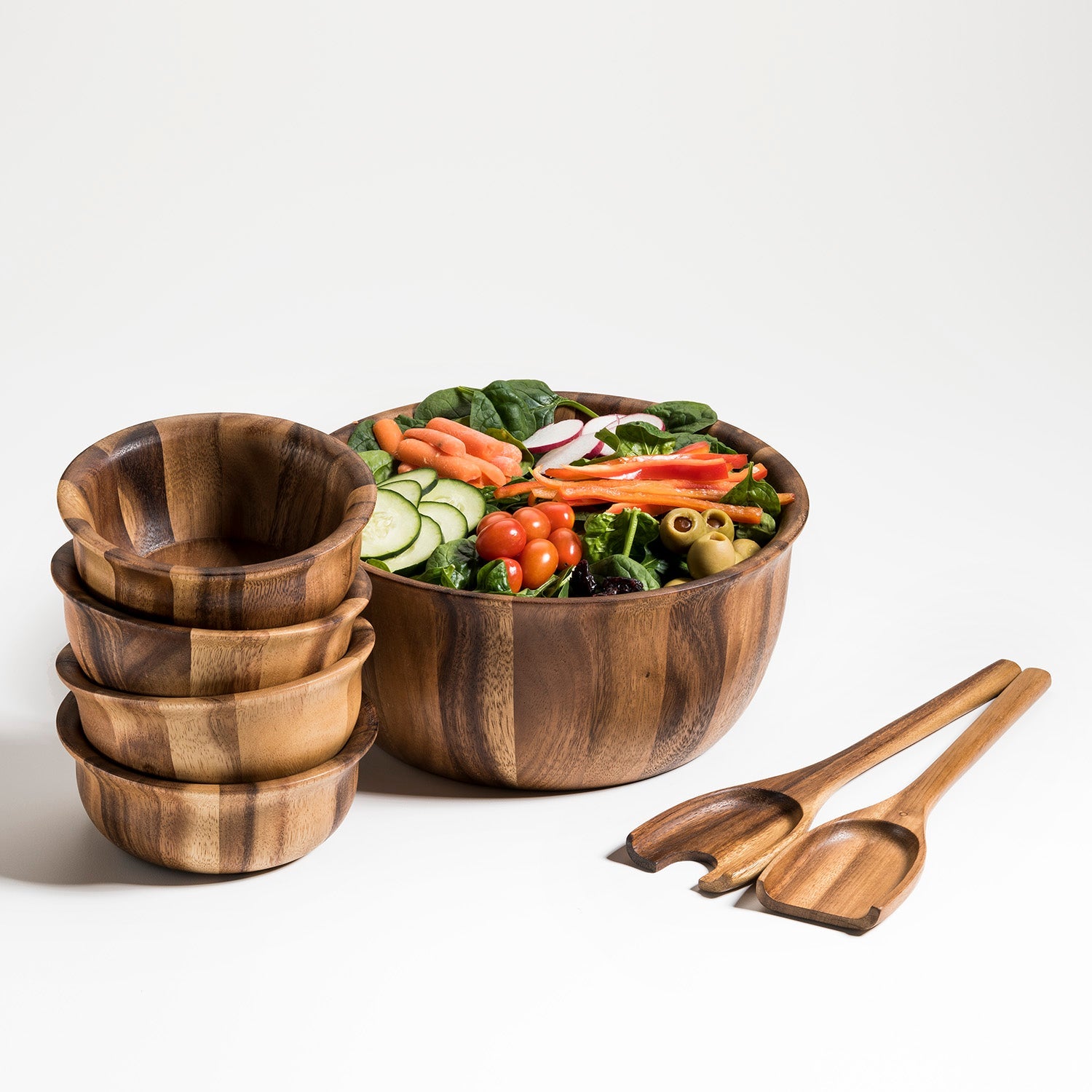 Soro Large Salad Bowl with servers & 4 Individuals - VANT DESIGNS